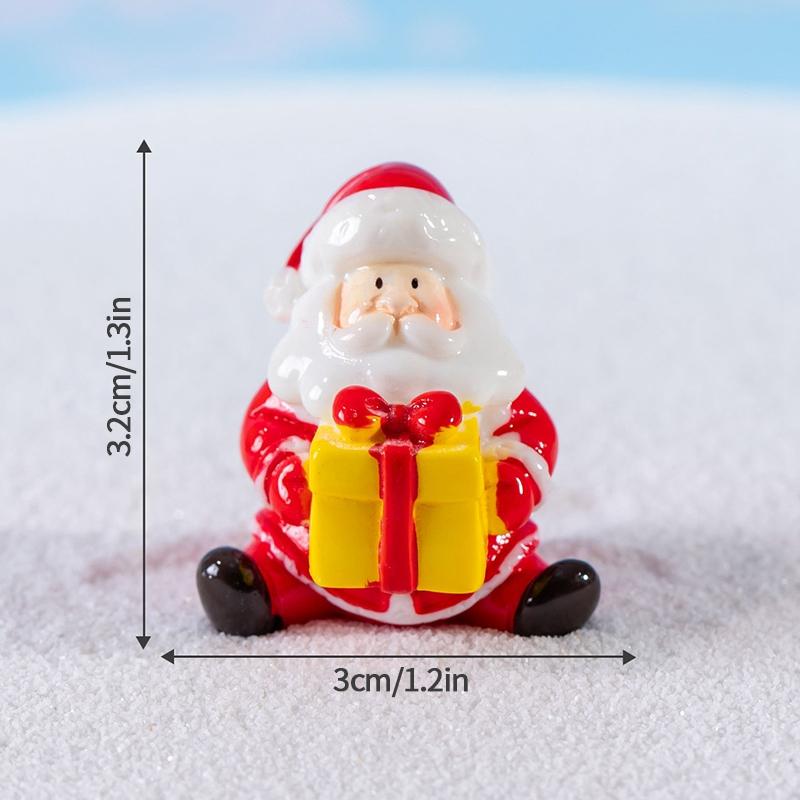 Christmas Decorations Resin Miniature Figurines Mini  Santa Claus Snowman Xmas Tree For Xmas Goodie Bag Fillers Party Favors