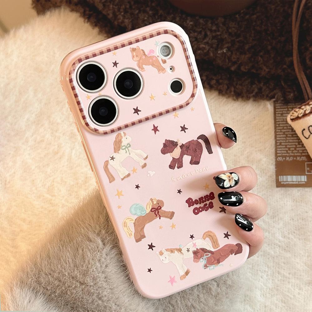 Милый Розовый Пони Чехол для Телефона для IPhone 16, IPhone 17 Pro Max и IPhone 14 с Цепочкой