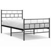 vidaXL Bettgestell mit Kopf- und Fußteil Metall Schwarz 90x200 cm