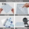 Easy Clean Wall Covering 24Pcs Peel And Stick Backsplash Tile, Retro Blue PVC Kitchen Backsplash, Decorative Tile Patterns Stickers, Waterproof