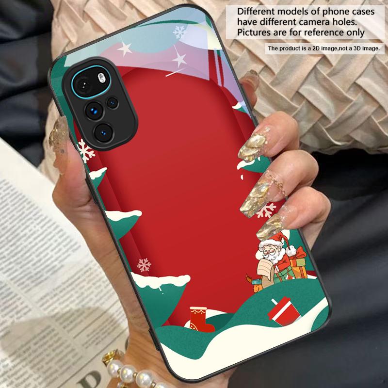 Лучший для Рождественского снега Для Motorola Moto G14 22 24 34 35 45 54 55 75 84 85 Edge X 30 40 Neo 50 Ultra Pro Play стеклянный чехол для телефона