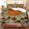 Quilt Cover Three-Piece Sun And Moon Simple Wind Bedding Digital Printing Kit