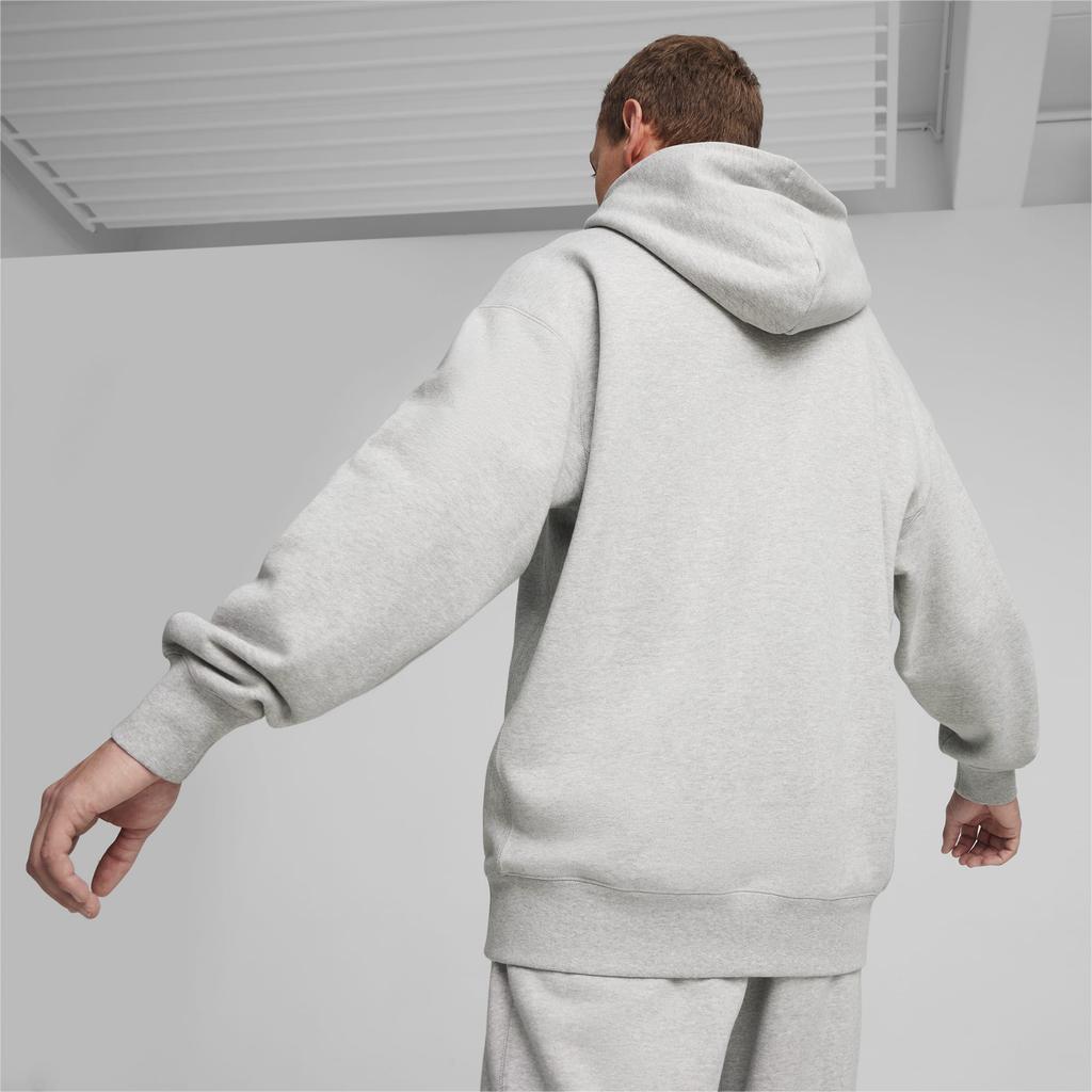 Puma Mmq Однотонная Повседневная Толстовка Оверсайз с Капюшоном и Длинным Рукавом Мужская Толстовка Светло-Серая 624011-04