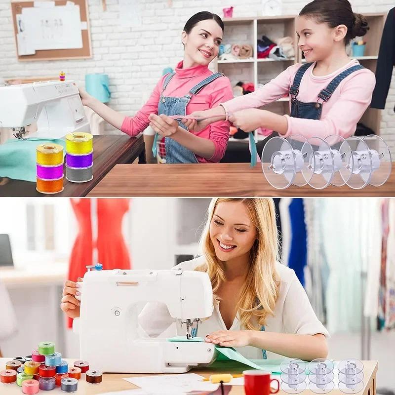 25 шт. пустых шпуль, прозрачных шпуль для швейной машины, пластиковая коробка для хранения швейных принадлежностей для дома, инструменты для шитья своими руками