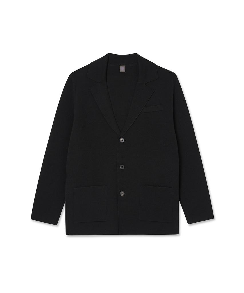 IOLO Merino Wool Milano Knit Blazer_Black