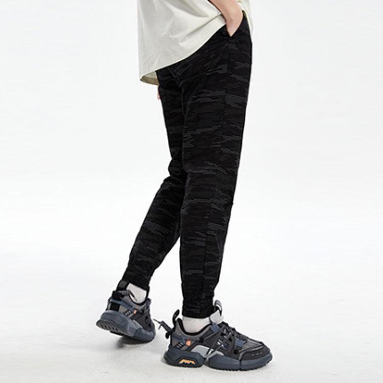 Li Ning BADFIVE Трикотажные спортивные штаны мужские Черный камуфляж AKXQ123-3
