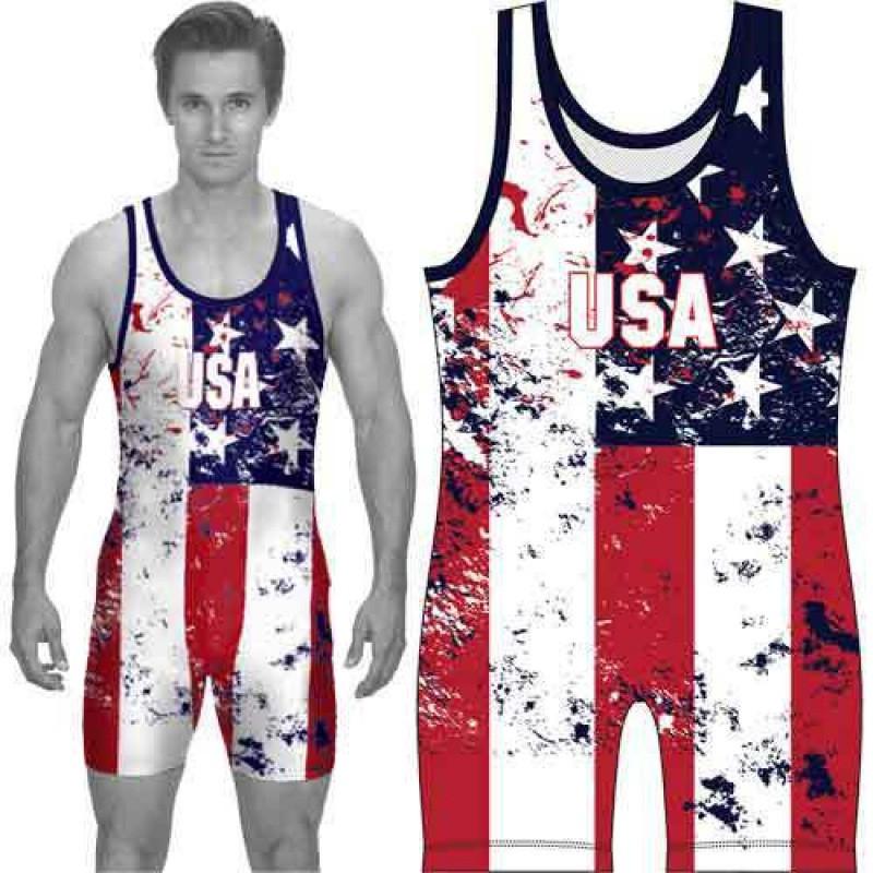 Mens Compression Wrestling Singlet Gym Workout Suit Lightweight Sweat Wicking Spandex Leotard Training Competition