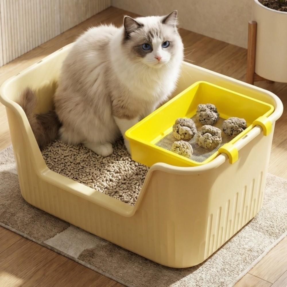 Efficient Pet Litter Filter Tray Plastic Lazy Cat Cleaning Tool Pet Open Litter Box Household