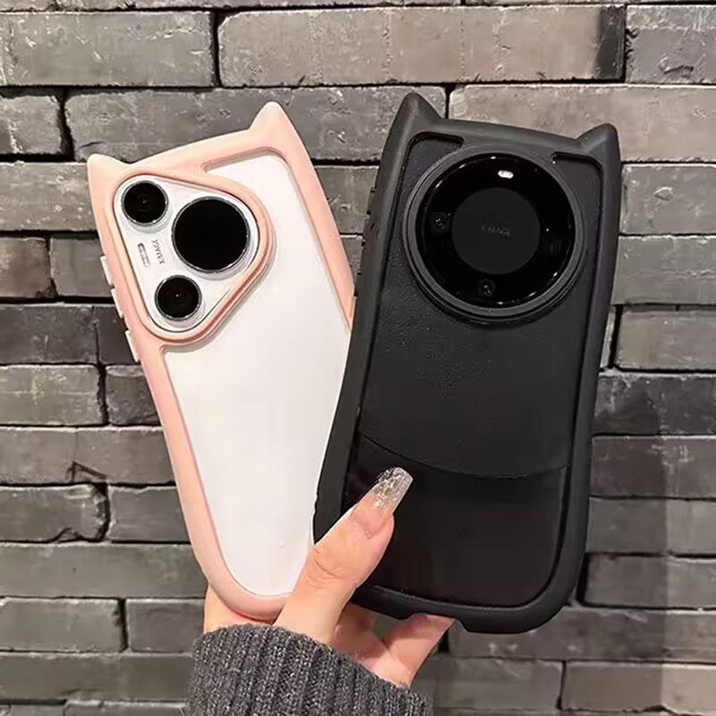 Милые кошачьи ушки для мобильного телефона Mate60 Прозрачный чехол P70ultra Япония и Корея Honor 50pro Жесткий чехол для женщин