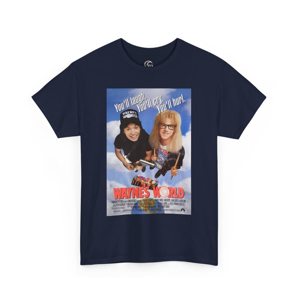 Women's Plus Size Cotton T-shirt Summer Casual Graphic Tee Short Sleeve Wayne's World Retro Movie Poster T-Shirt, Funny 90s Comedy Tee For Men & Wome