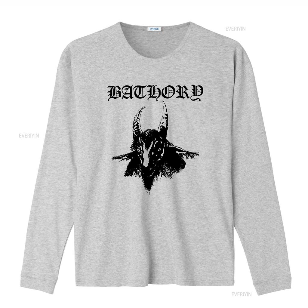 BATHORY Футболка с принтом козлиной головы Размеры S M L XL XXL Цвета Белый Серый винтажный Стирка Постиранная Слегка дышащая Унисекс дизайнерская одежда