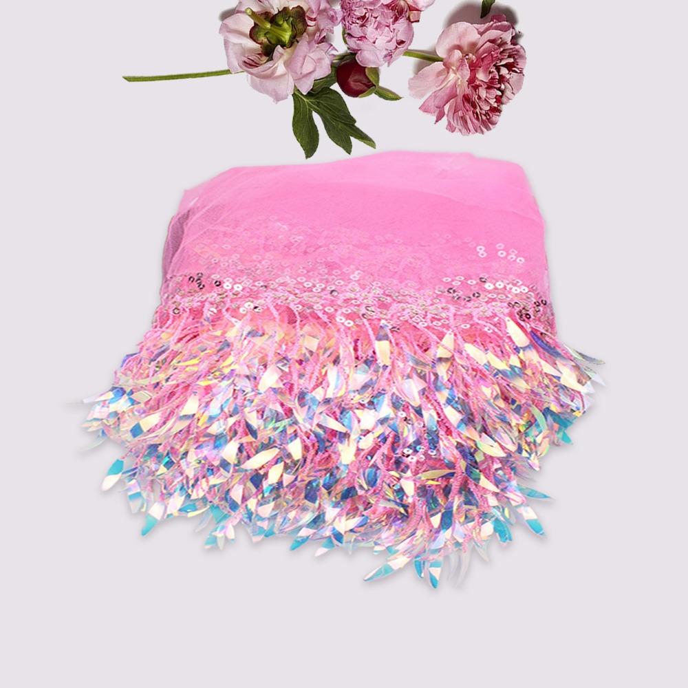 10 Yards Sequin Fabric Mesh Fringe Trim 6 Inches Tassel Fringe Lace Trim Ribbon  Home Accessory
