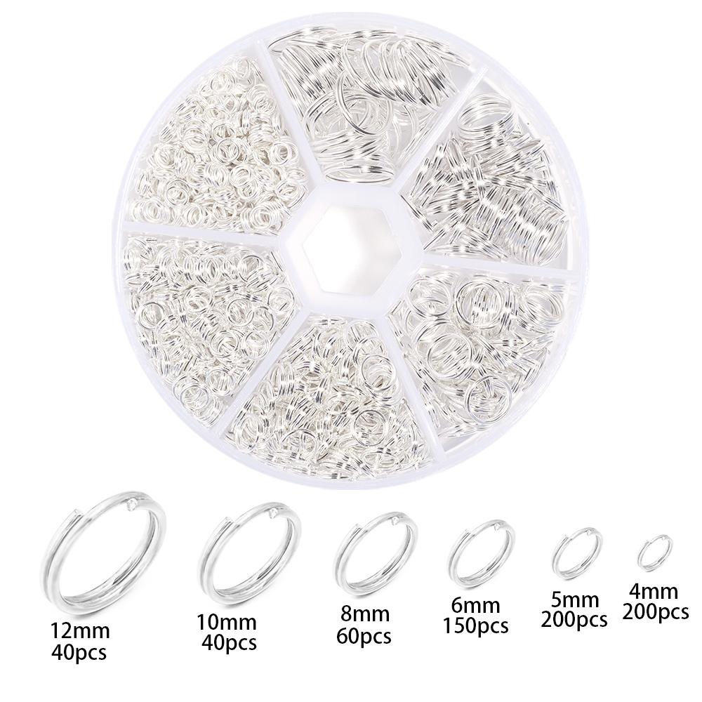 690pcs/box Metal Open Jump Rings Kits Double Loops Split Rings Connectors For Jewelry Making Findings DIY Bracelet Accessories