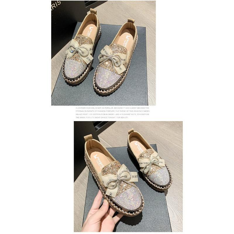 Одиночные туфли женские 2025 новые повседневные туфли с бантом для студентов большого размера