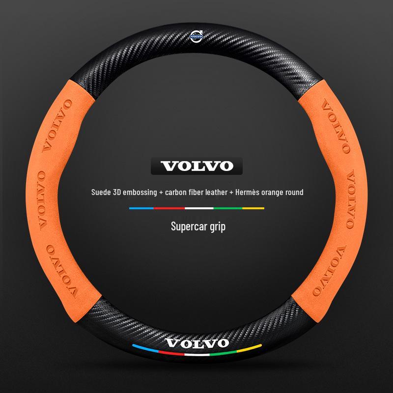 Чехол рулевого колеса из замши и углеродного волокна для Volvo XC60, XC90, S90, S60, XC40, S40