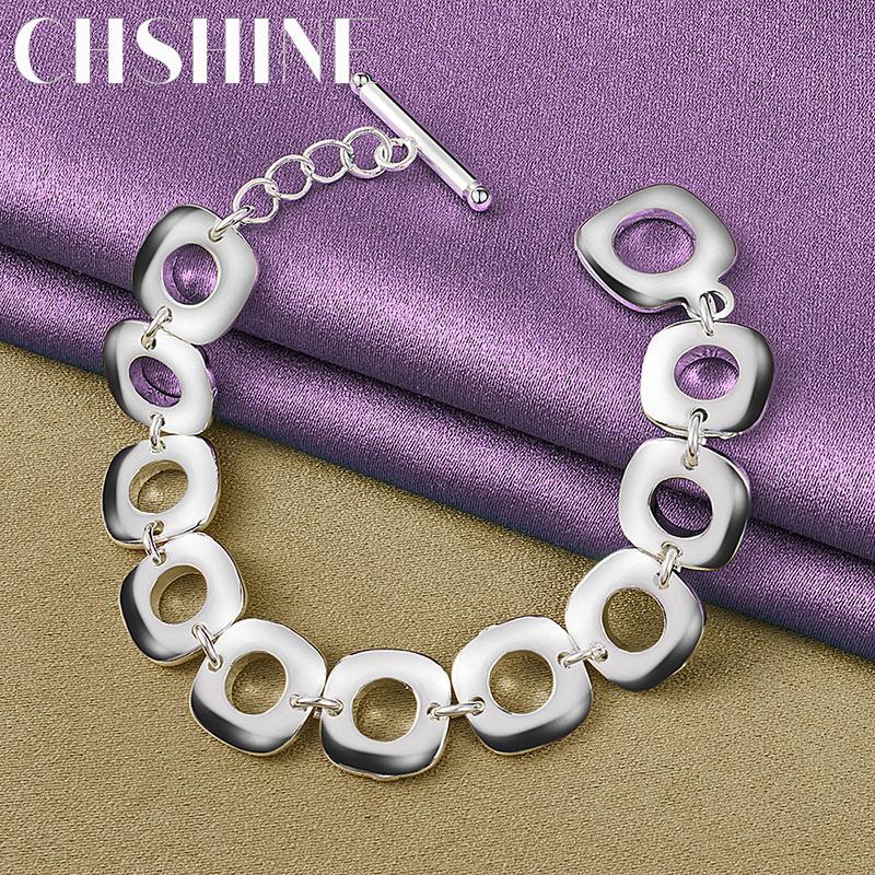 CHSHINE Браслет-цепочка из стерлингового серебра 925 пробы с круглым кольцом для женщин, высококачественное модное шармовое украшение