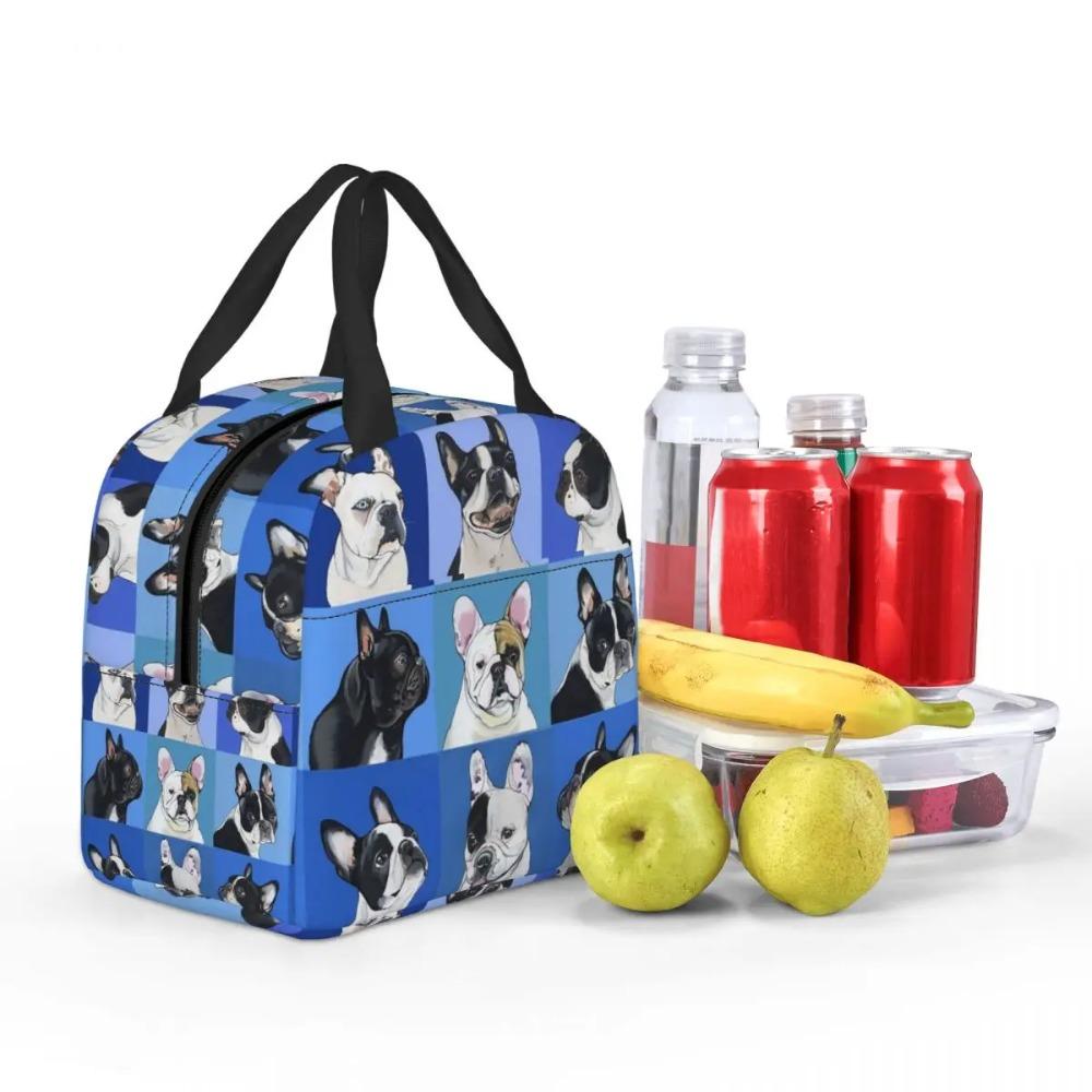 Cute Boston Terrier Dog Pattern Insulated Lunch Bag for Kids School Cooler Thermal Food Box Tote Portable Lunch Boxes Container