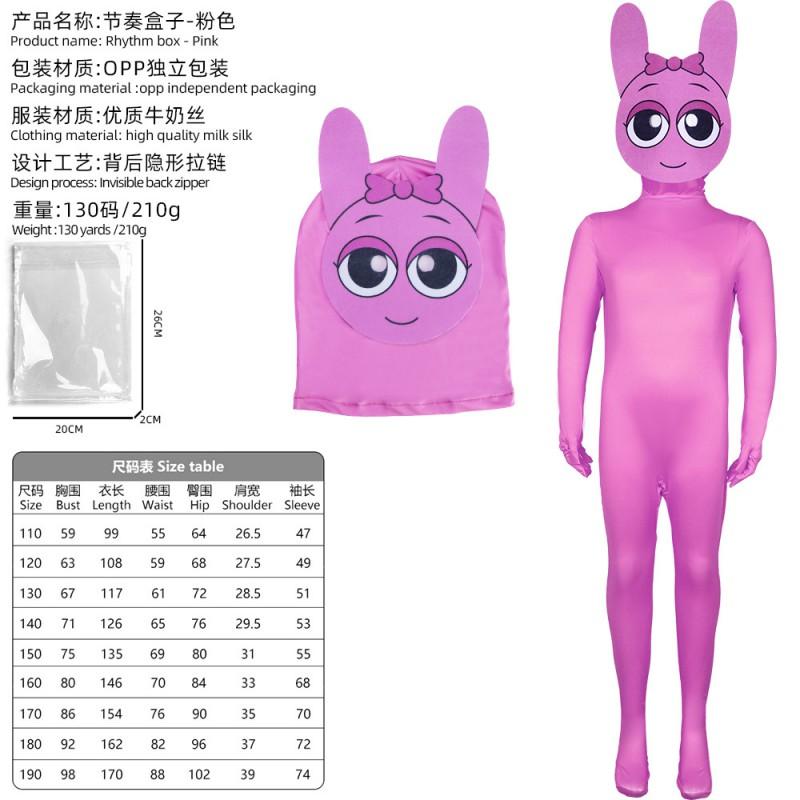 Incredibox Sprunki Orange Jumpsuit Cosplay Costume Kids Teens Halloween Party Role Play Outfit