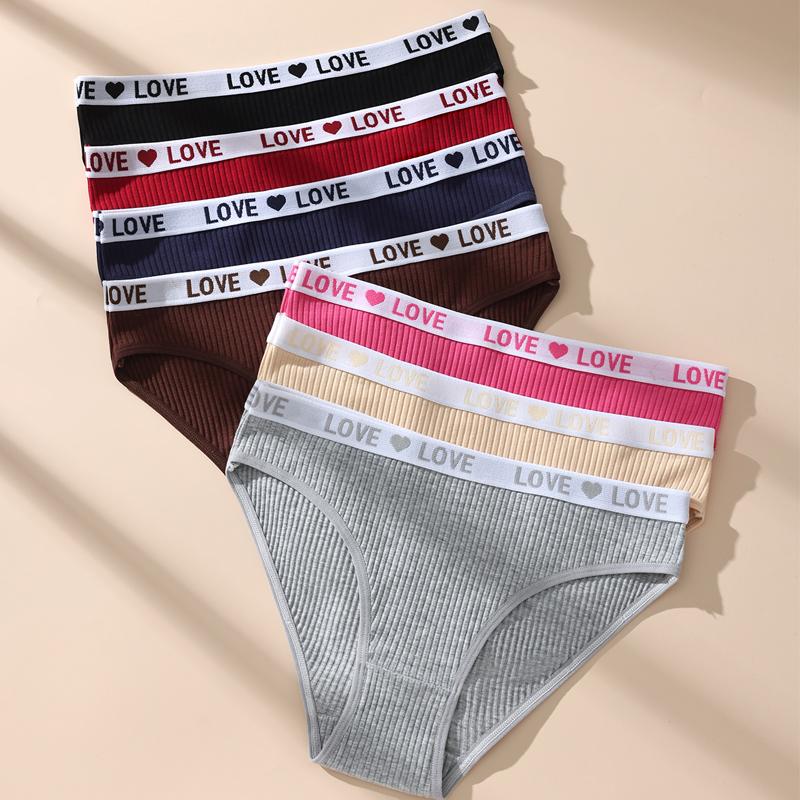 7PCS Women Panties Striped Briefs Sexy Women Low-Rise Breathable Cotton Panty Female Soft Underwear Ladies Underpants