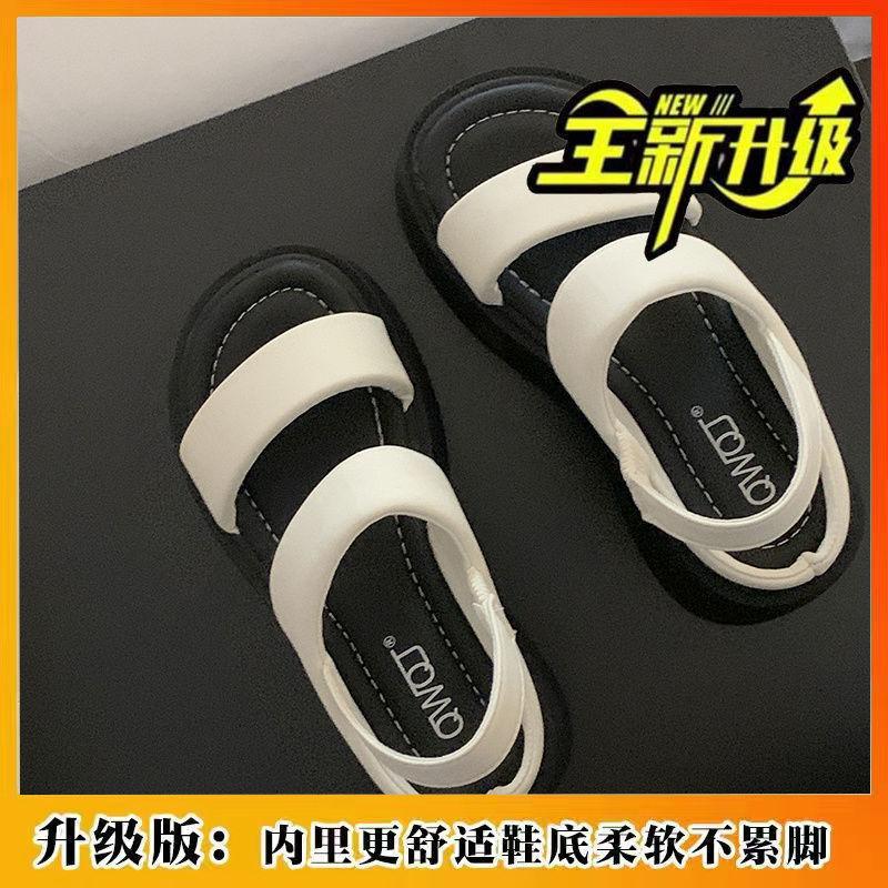 Универсальные босоножки на толстой подошве, увеличивающие рост, новые модели летом 2024 года, простые и модные, невысокие люди показывают рост, босоножки на подошве-бублике