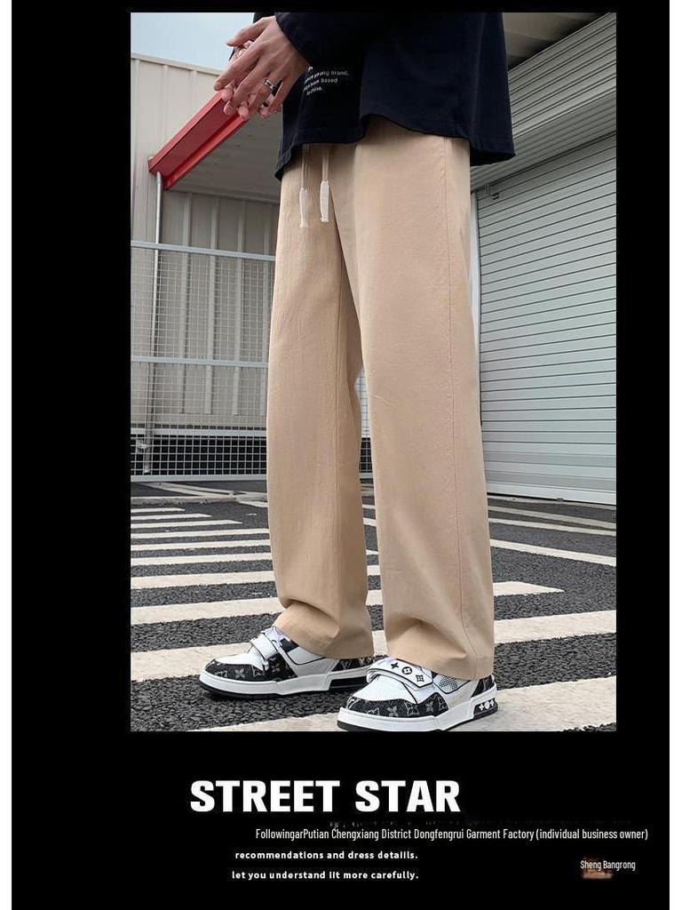 Мужские модные свободные летние брюки: Повседневный, универсальный, прямой крой, спортивный стиль