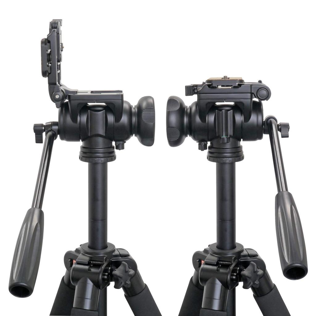 Velbon Fluid Head Medium Size Base Diameter 51mm For Video Shooting Compatible with Slide Quick Shoe Made of Magnesium 469946 Black FHD-66A