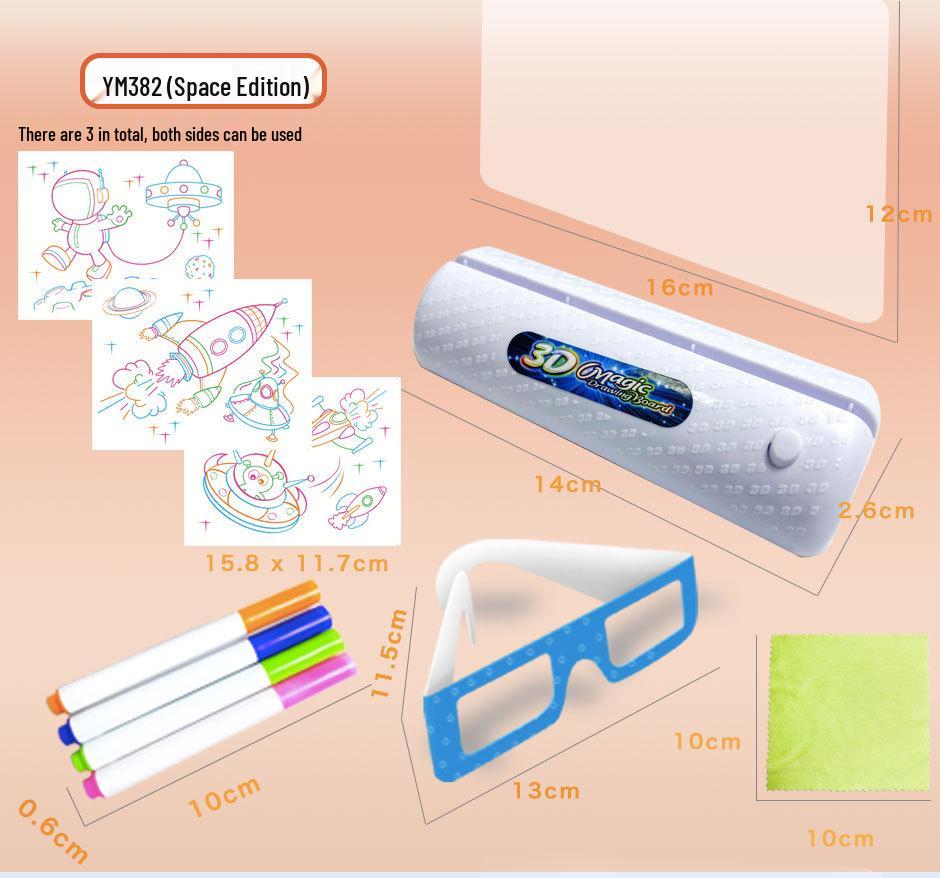 3D LED Fluorescent Children's Drawing Board – Multifunctional Early Education Luminous Toy