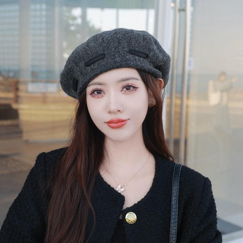 Autumn And Winter Beret Children Retro Painter Hat Fashion Versatile Big Head Circumference Show Face Small Knitted Warm