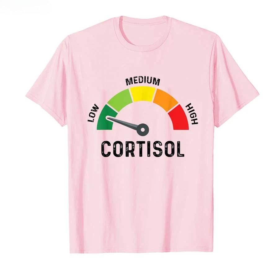 Low Cortisol Levels V Meme Tshirt for Unisex Women Cotton T Shirts Short Sleeve Tops High Quality Tops