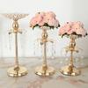 Gold Crystal Candle Holder Wedding Decoration Table Centerpieces Birthday Party Flower Vase Holder Home Decor