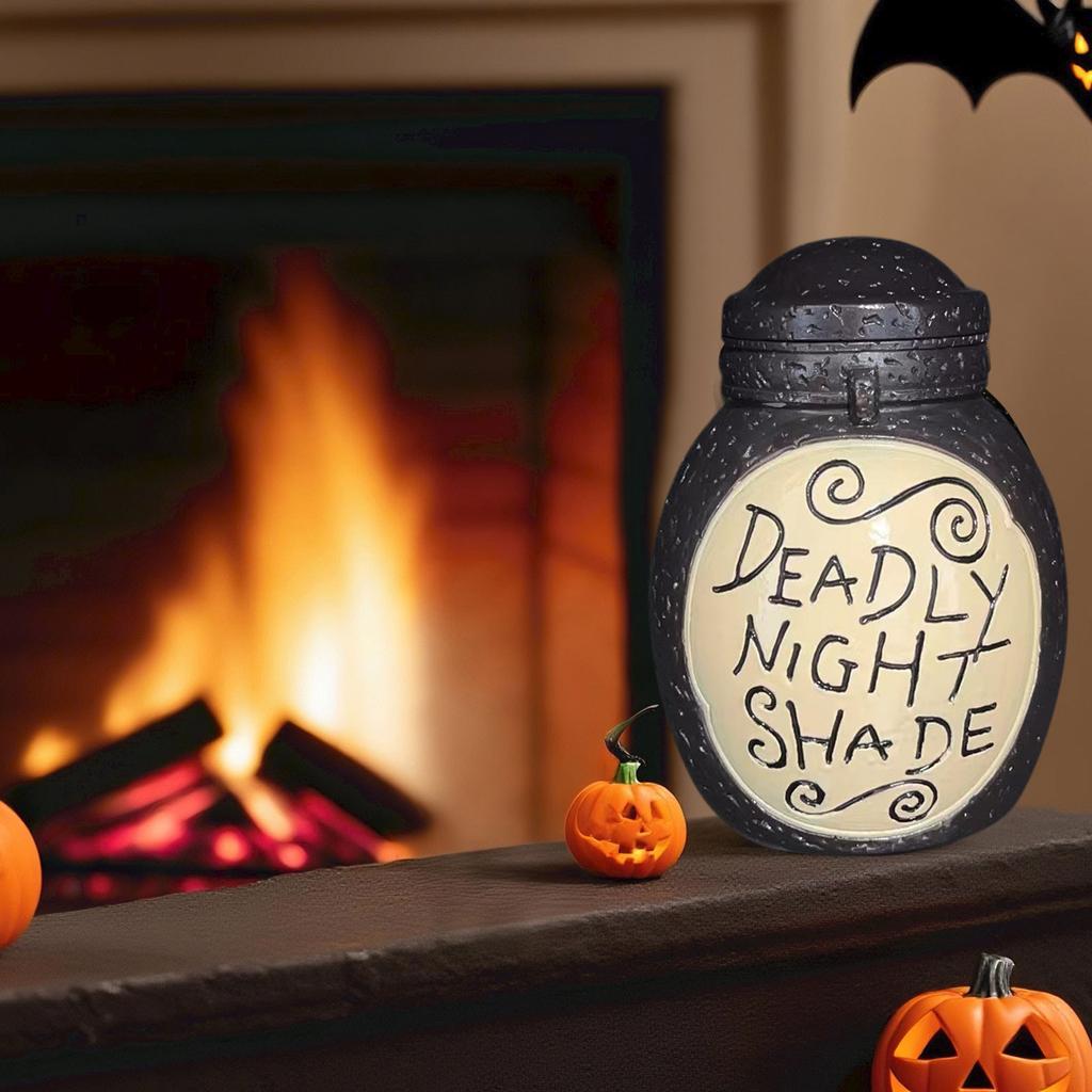 THE Before Christmas Deadly Night Shade Jar Ceramic Candle Jasmine With 30-Hour Burn Time