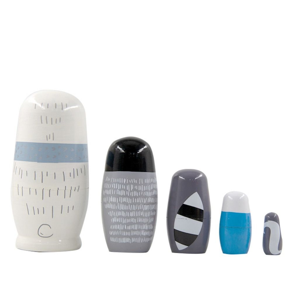 Collection Wooden Matryoshka Toys Figurines Handmade Stacking Dolls  Home Bedroom