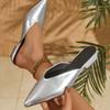 Fashion Women Pointed Toe Heeled Shoes Mules Sexy Fashion Slippers 2025 New Autumn Party Luxury Slingback Shoes Woman Flip Flops Zapatos
