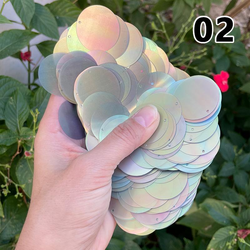 30 мм Разноцветные Конфетные Крупные Пайетки с Отверстием ПЭТ Круглые Пайетки Шитье Рукоделие Украшение Свадебного Платья DIY Аксессуары Рассыпные Пайетки