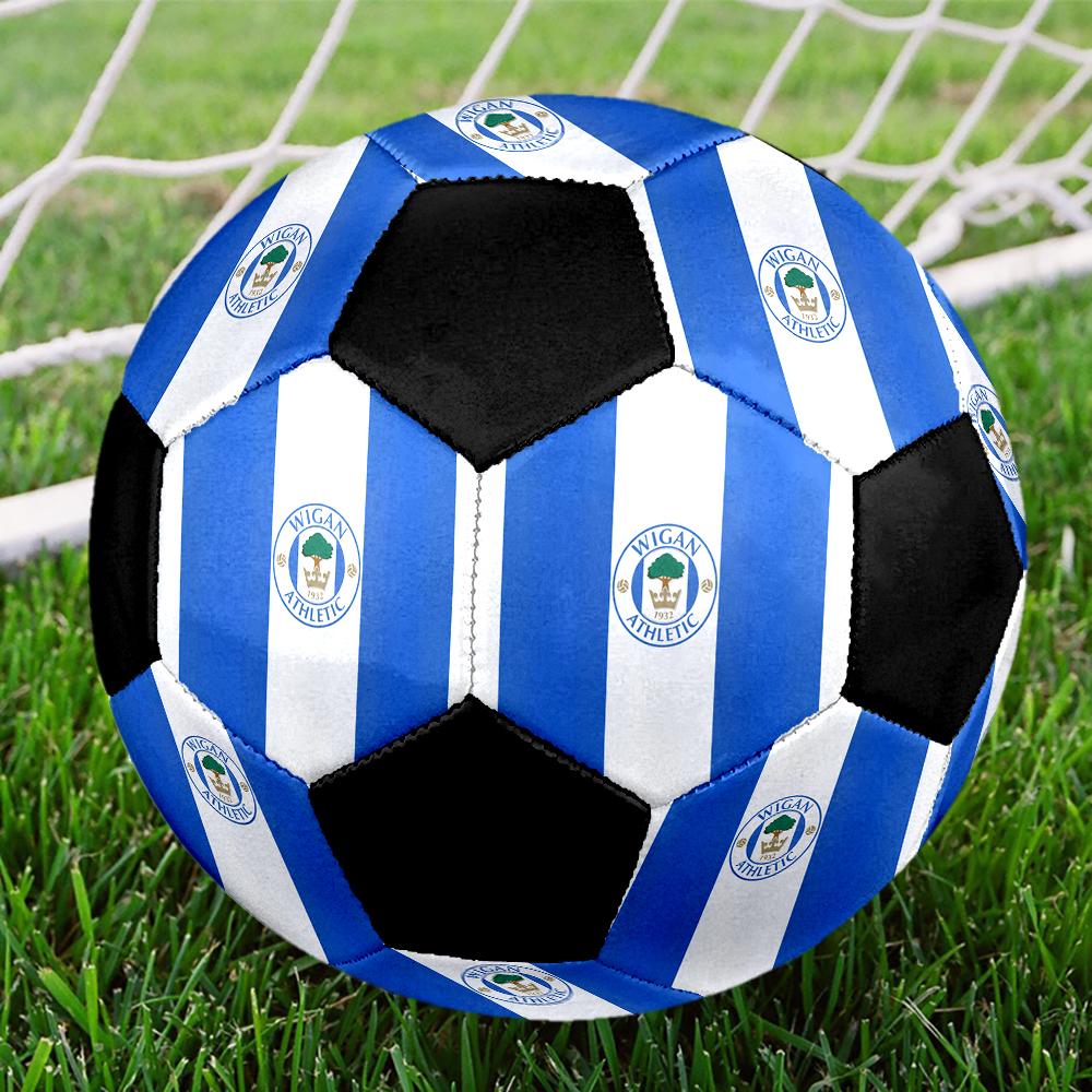 SIZE 5 Wigan Athletic FC Soccer Ball Colorful All Ages Machine Stitched PVC Competition Ready Durable High-Bounce