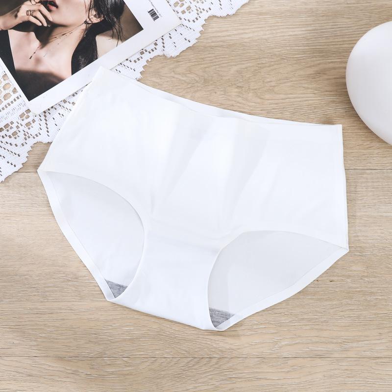 Женское бесшовное нижнее белье Ice Silk, цельное нижнее белье, дышащие сексуальные трусы, треугольные трусики со средней талией