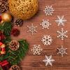 10/30/50/100pcs Christmas Wooden Snowflakes Hanging Ornaments DIY Snowflake Wooden Ornaments Cutouts Christmas Tree Decorations