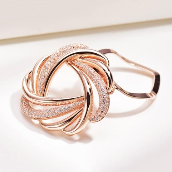 Elegant Luxury Scarf Ring Clip Round Shining Rhinestones Inlaid Side Waist Tightener Clip Clothing Wrap Holder Circle Clip Belt Buckle