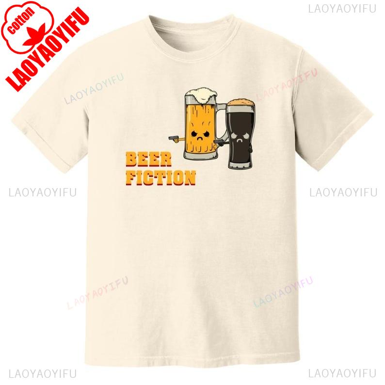 Beer Fiction Tshirt Cotton Short Sleeve Summer Graphic Oneck Tee Craft Beer Pop Culture Gift Funny Casual Breathable Clothing