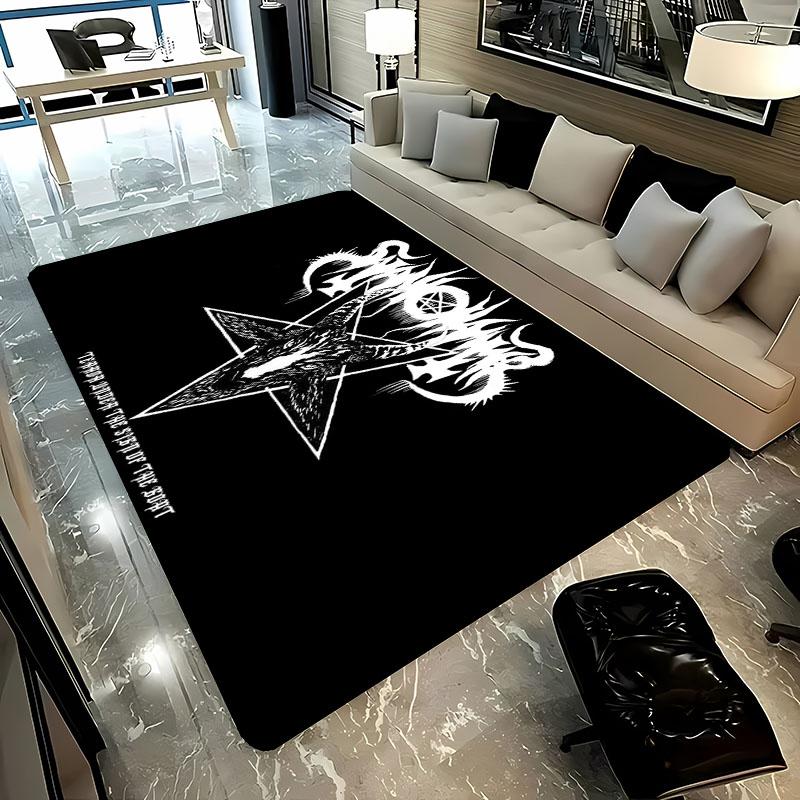 3D HD Printing Mysterious Goat Theme Rug,Carpet for Living Room Bedroom Sofa Doormat Decor,Kid Game Non-slip Floor Mat Alfombra
