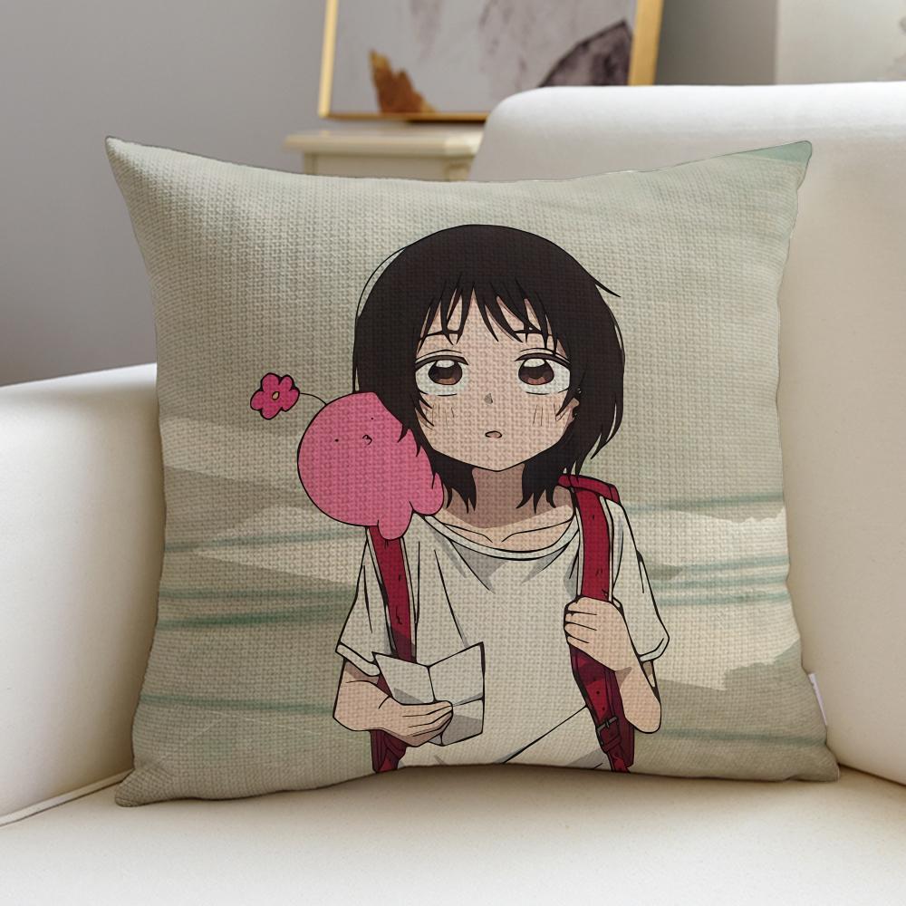 Dark TTakopis Original SinS Cushion Cover Breathable and skinfriendly linen pillowcase square removable and washable cushion