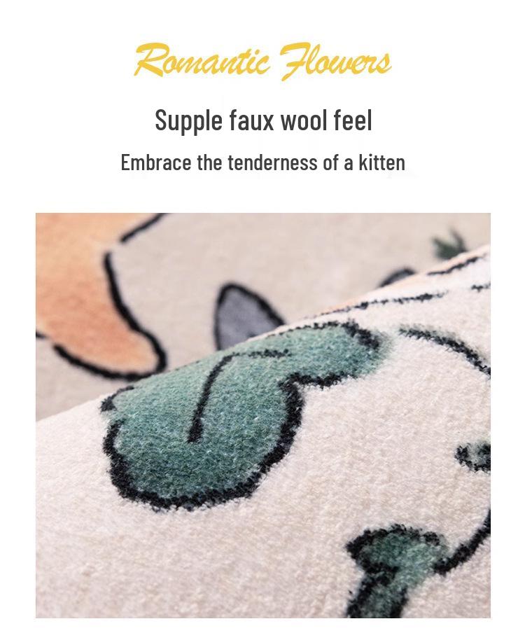 Japanese Style Imitation Cashmere Carpet for Living Room, Bedroom & Tatami - Large Irregular Shape, Simple Design