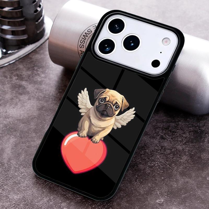 Angel Pug Phone Case For iPhone 17 16 15 14 13 12 11 Pro Max Plus 17Air Soft Silicone Cover