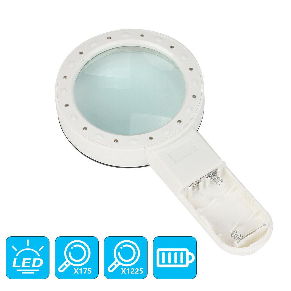 30-кратная оптическая лупа со светодиодной подсветкой 30-кратная ручная лупа с подсветкой для чтения