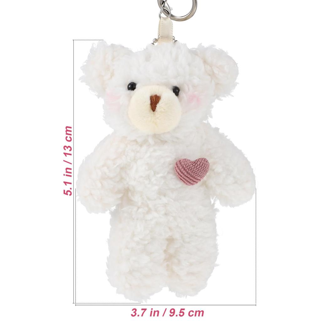 Pair of Bear Plush Fluffy Bear Christmas Birthday Gifts [CALLARON] Keychains, 2-Piece Set, Keyrings, Toys, Kids, Gifts,
