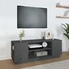 814411 vidaXL TV Cabinet Grey 110x35x40.5 Cm Solid Pine Wood