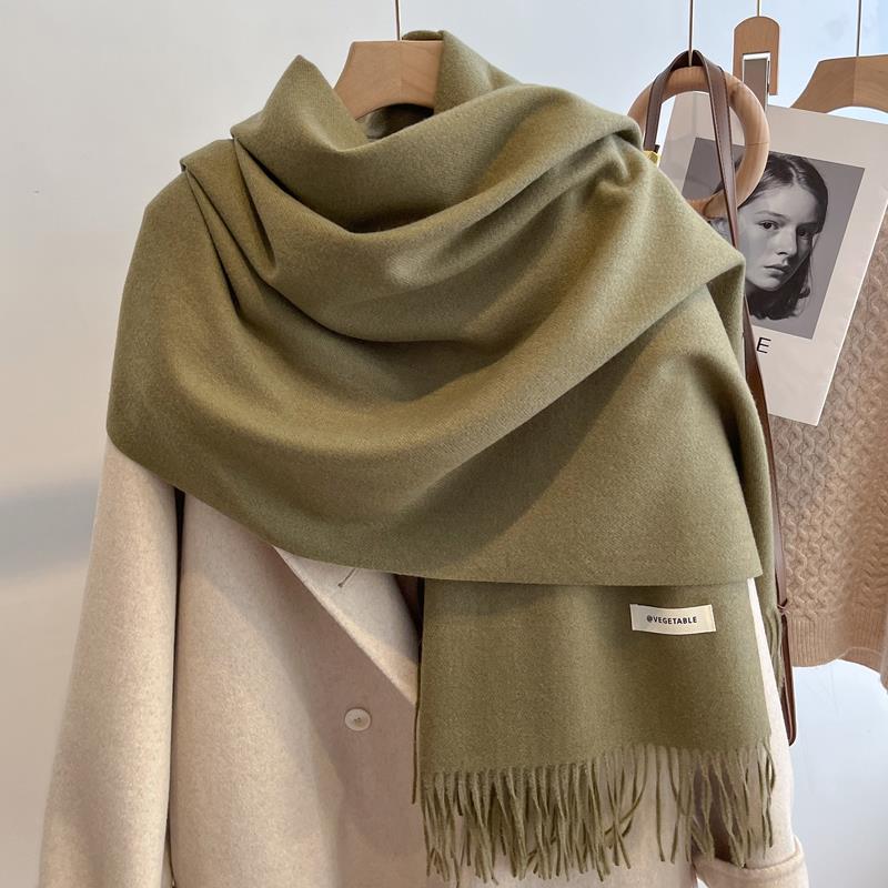 Scarf Girls Winter Versatile Solid Color Imitation Cashmere Scarf Long Scarf Shawl Dual-purpose Couple Men