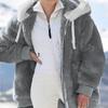 Women's Autumn and Winter Warm Loose Plush Multicolor Hooded Jacket