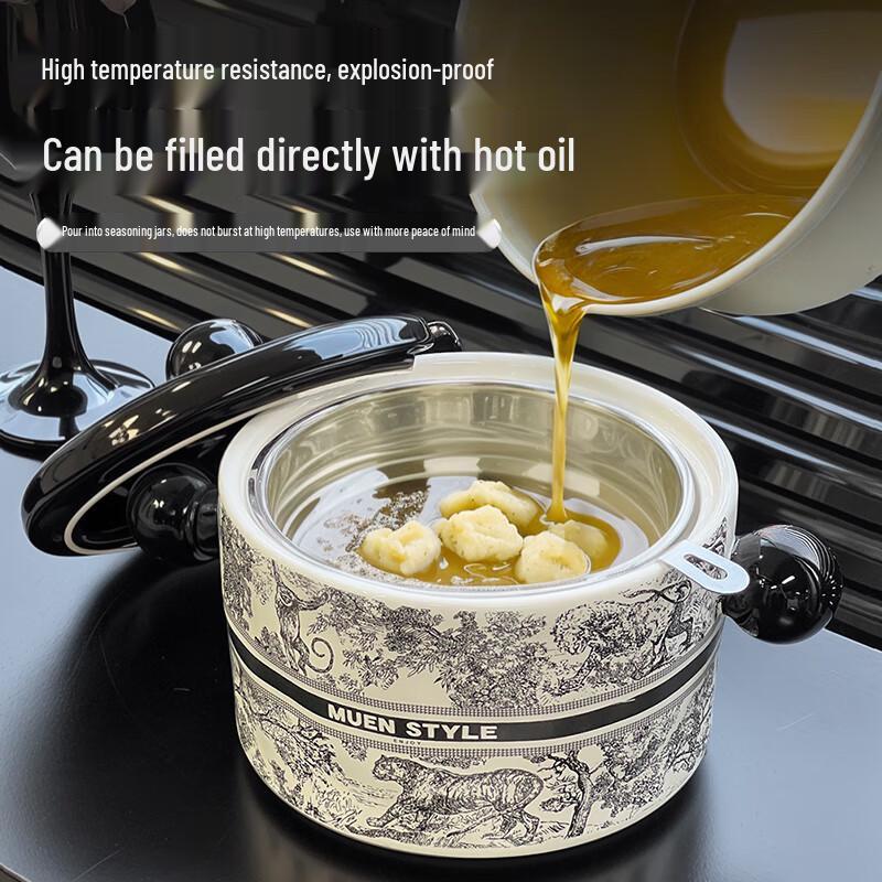 Ceramic Lard and Oil Storage Pot