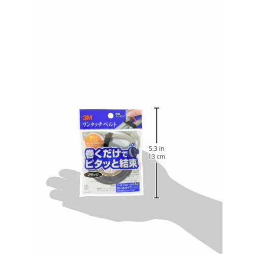 Ремень One Touch Belt 3M, черный, упаковка из 2 рулонов, ширина 12,7 мм, длина 3 м NC-2272R3-2P (Многоразовая кабельная стяжка с креплением «липучка» для электропроводки)